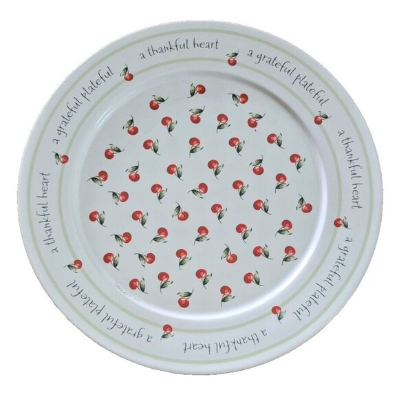 Hallmark 12" APPRECIATION PLATE white w/ cherries -Pass It On Dish/ Platter - Picture 4 of 4